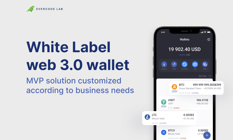 screenshot of Evercode White Label Crypto Wallet